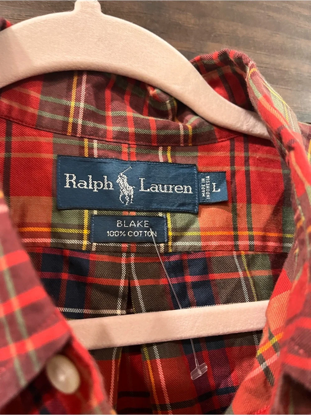 Ralph Lauren Polo  men’s plaid button up large like new